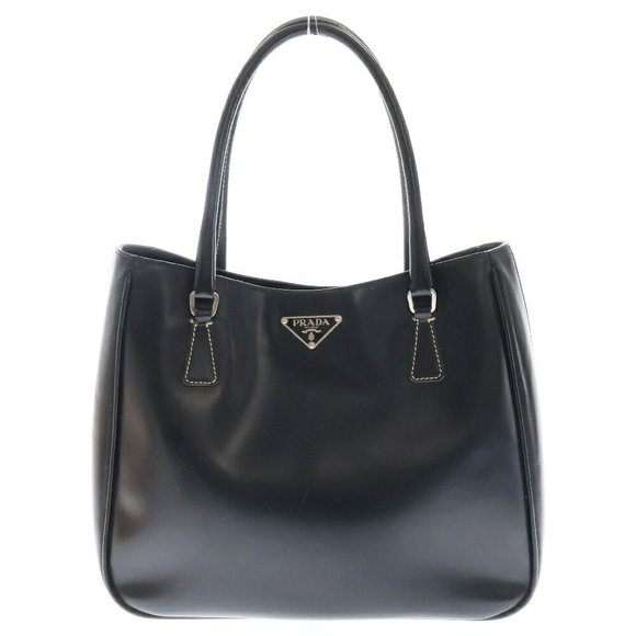 Prada Spazzolato Triangle Shoulder Bag Black - Picture 1 of 6